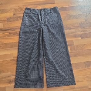 Jones & Co Women's Wide-Leg Plaid Pants - Black/Grey